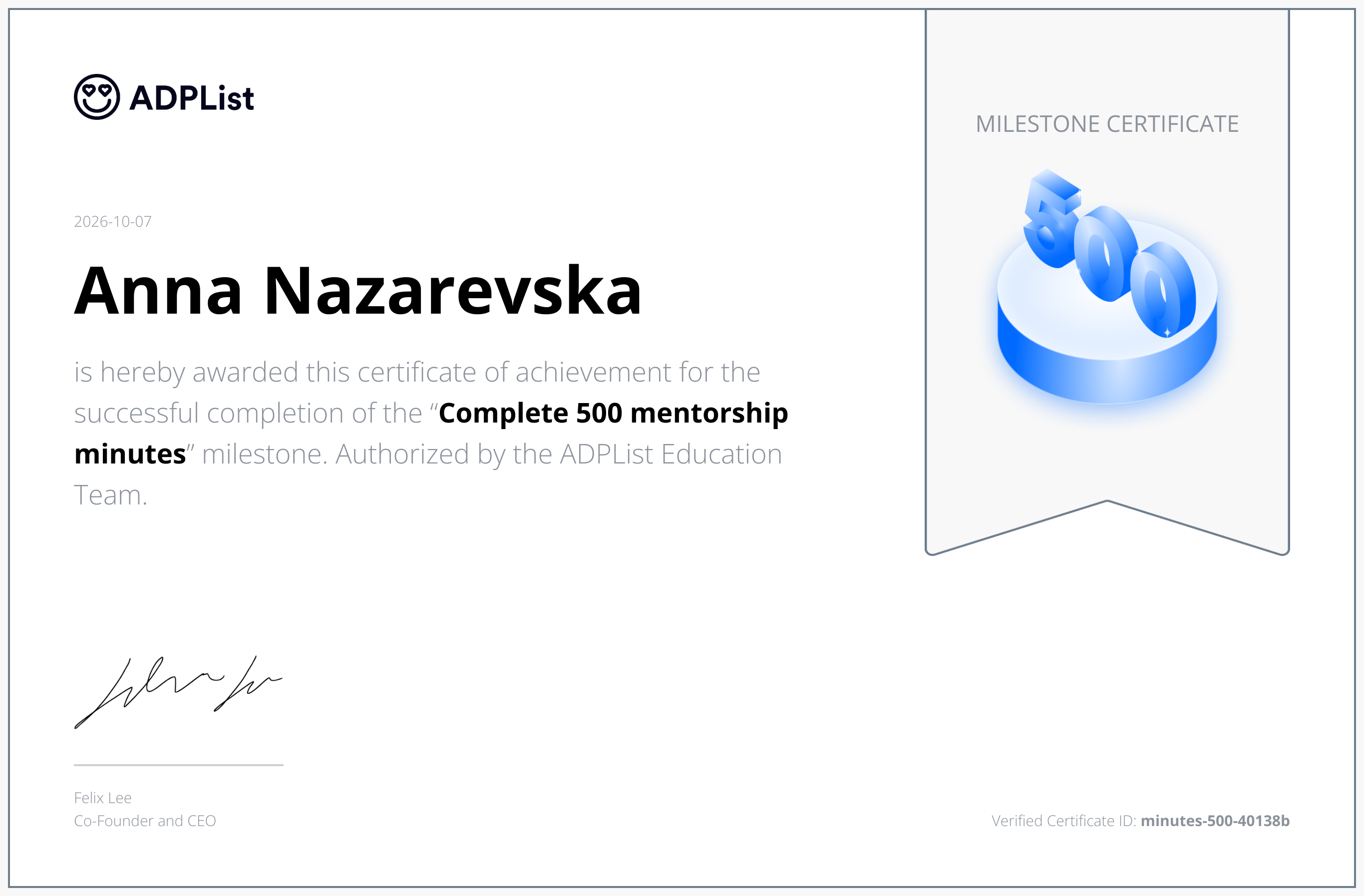 image of certificate