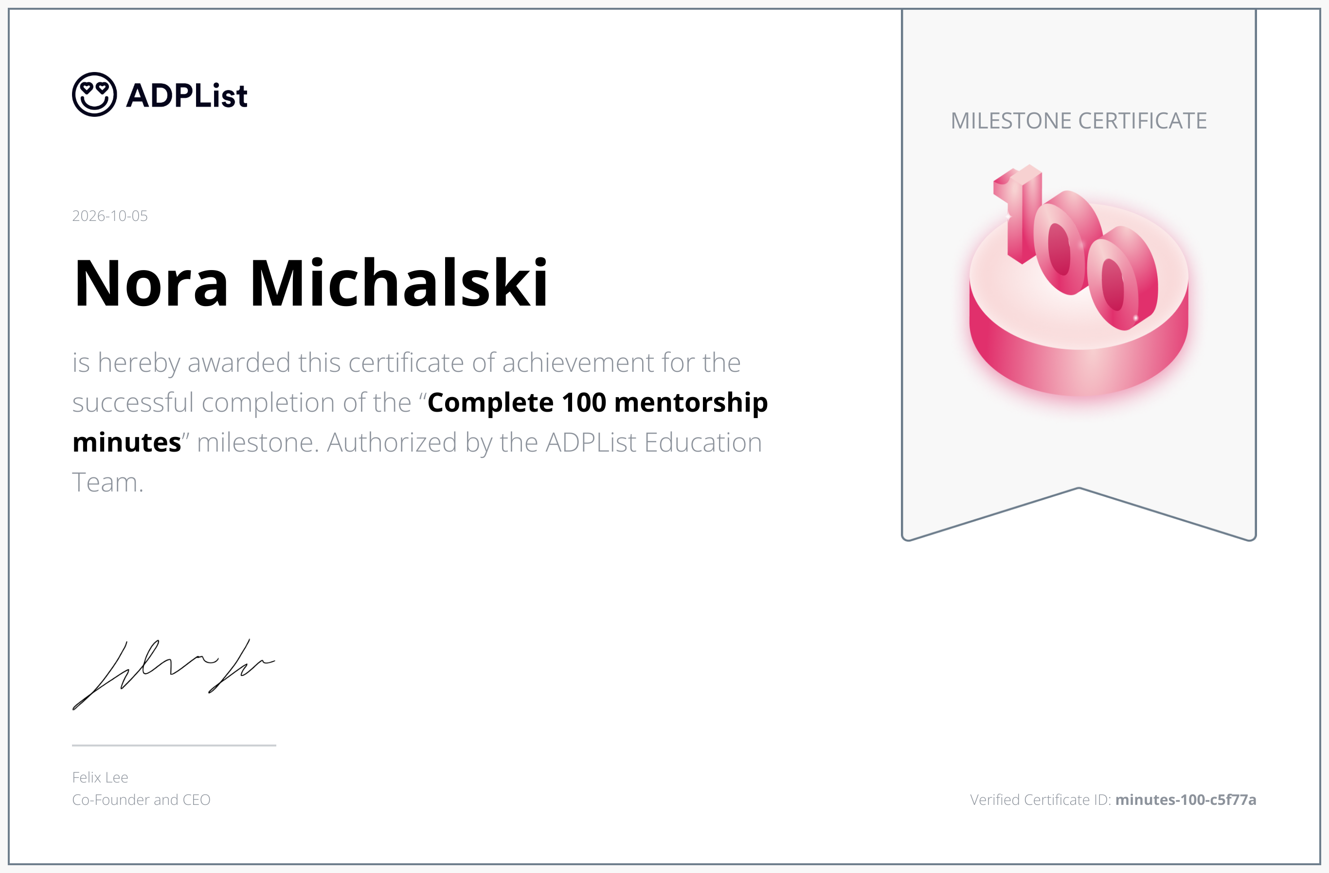 image of certificate