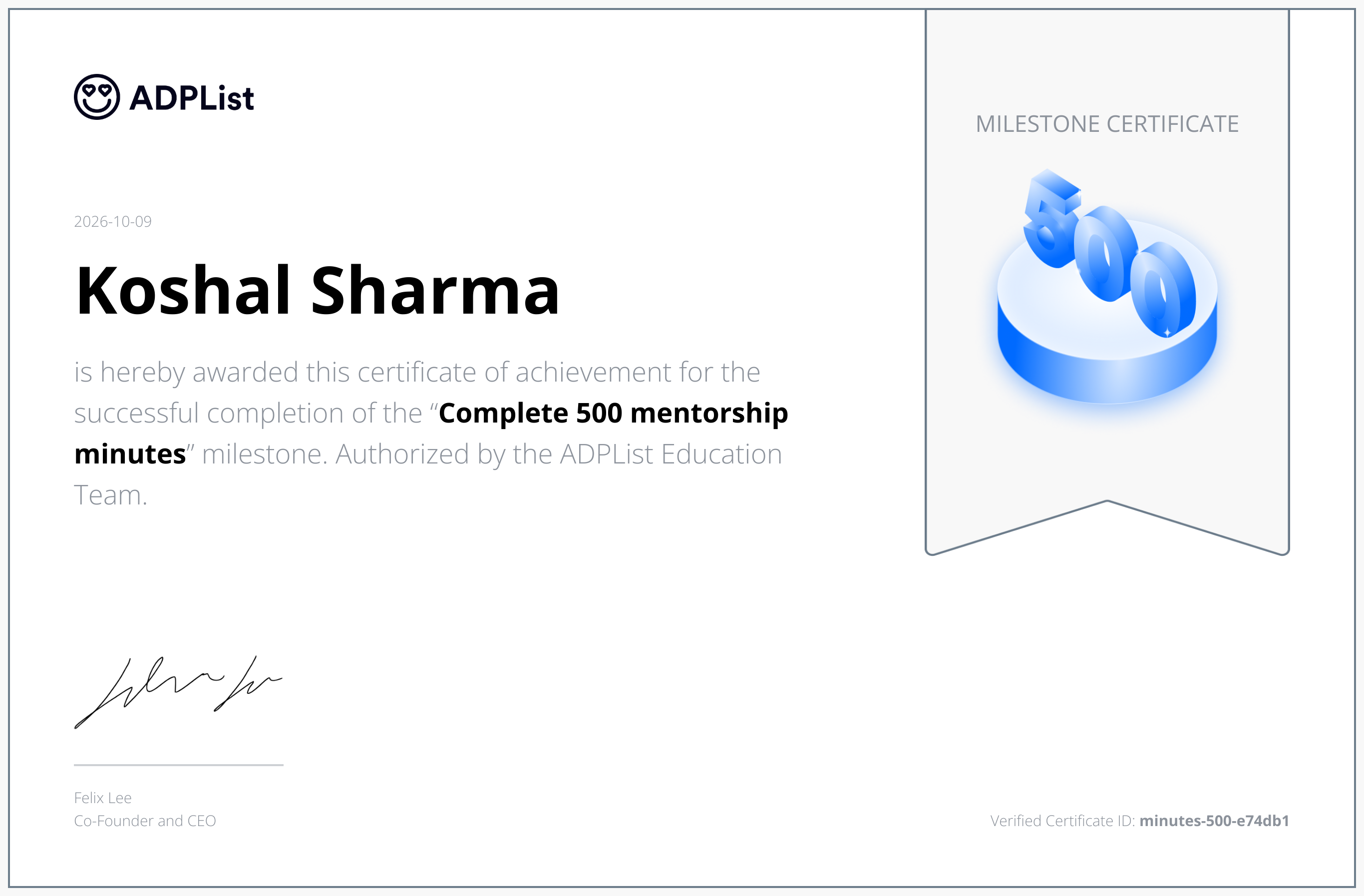 image of certificate