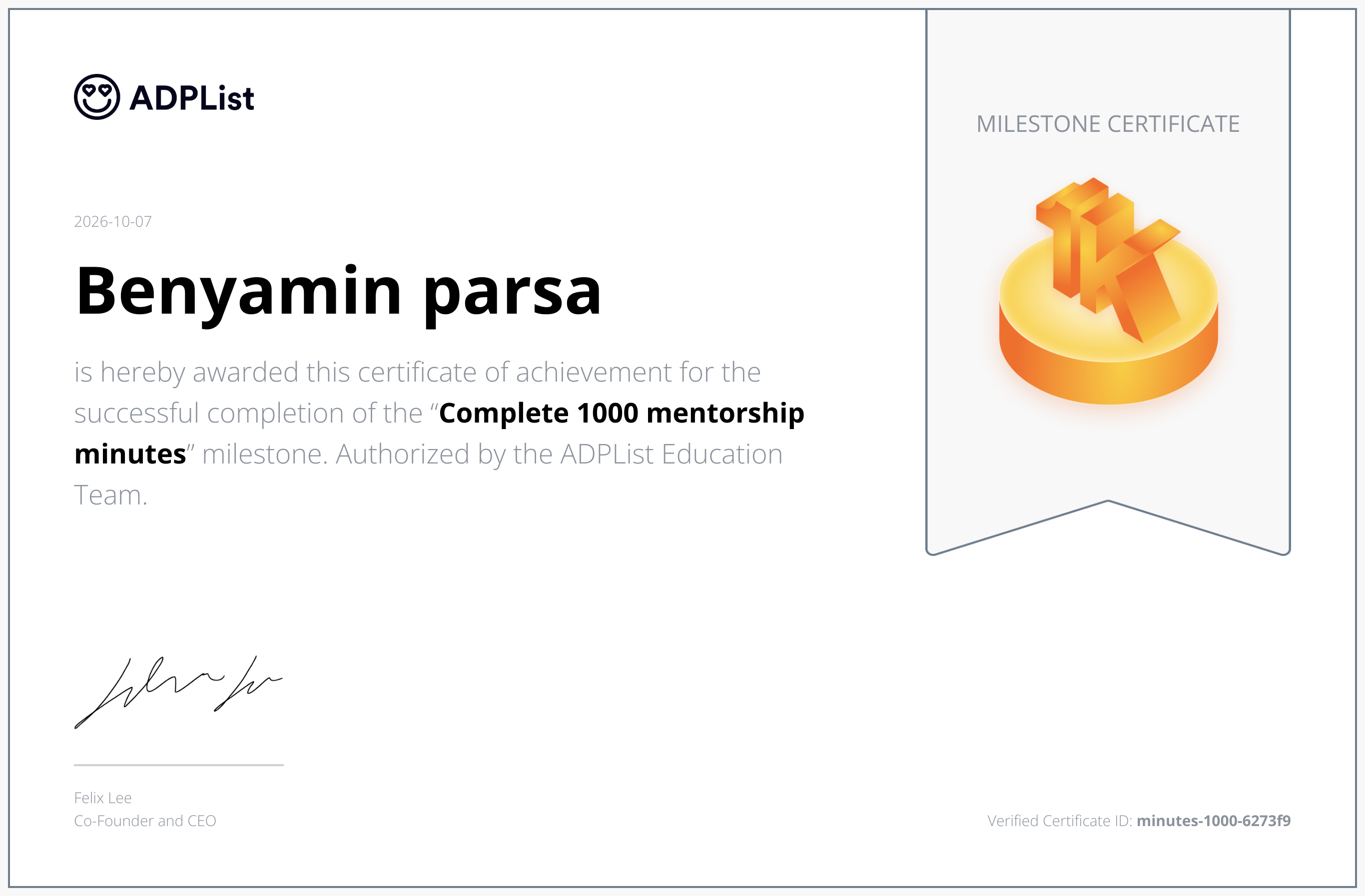 image of certificate